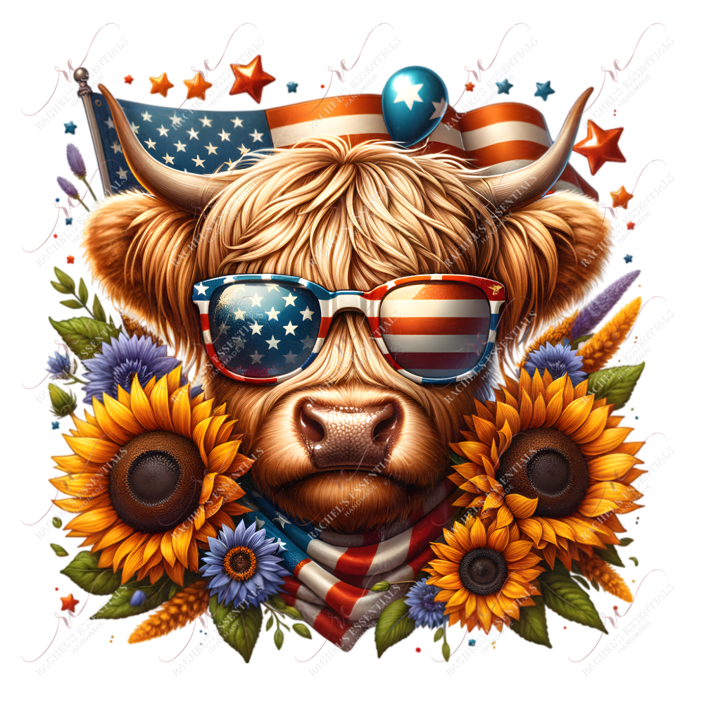 4Th Of July Highland - Clear Cast Decal