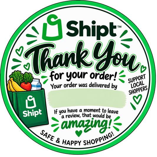 Shipt thank you stickers