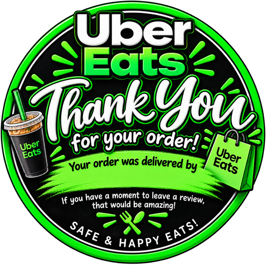 Uber Eats thank you stickers