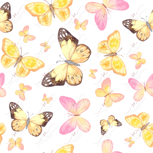 Butterfly Yellow - Ready To Press Sublimation Transfer Print Sublimation