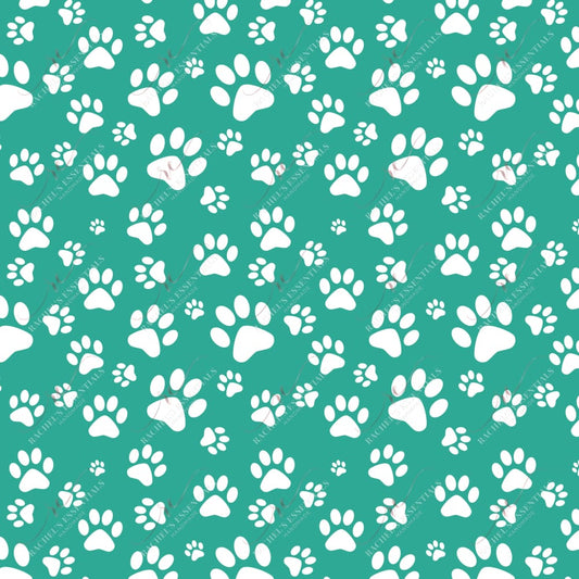Dog Paws Green - Ready To Press Sublimation Transfer Print Sublimation
