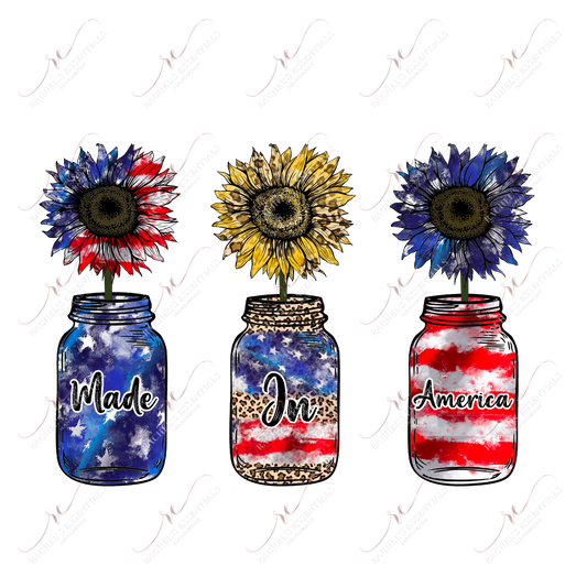 Made In America Mason Jars - Htv Transfer