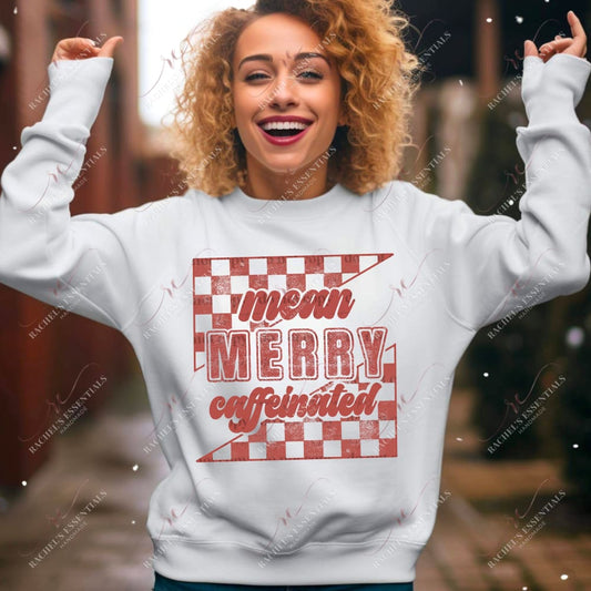 Mean Merry Caffeinated - Ready To Press Sublimation Transfer Print Sublimation