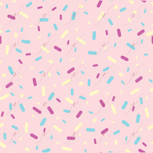 Pink Mixed Sprinkles - Ready To Press Sublimation Transfer Print Sublimation