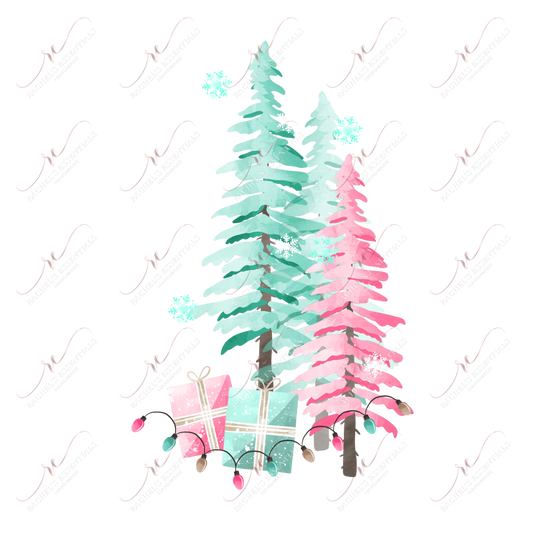 Vintage Christmas Tree Lights - Ready To Press Sublimation Transfer Print Sublimation