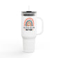 Insulated Travel Mug with Rainbow Design, Mental Health Matters - Reusable Cup for Coffee, Tea, Gifts for Her, Wellness Products