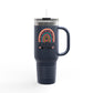 Insulated Travel Mug with Rainbow Design, Mental Health Matters - Reusable Cup for Coffee, Tea, Gifts for Her, Wellness Products