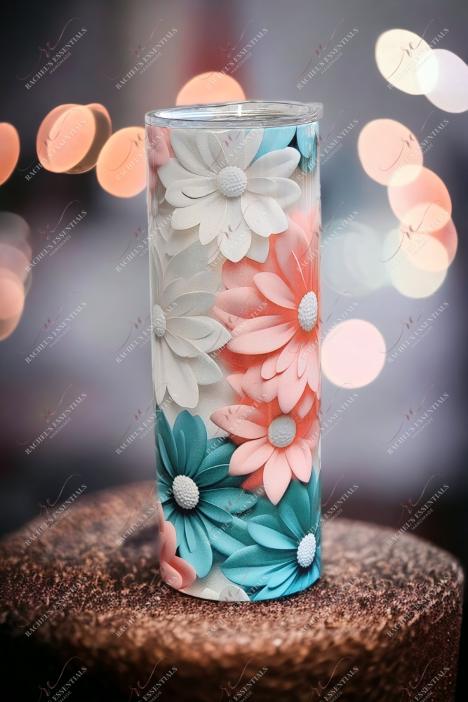3D Floral 20Oz Shimmer Tumbler