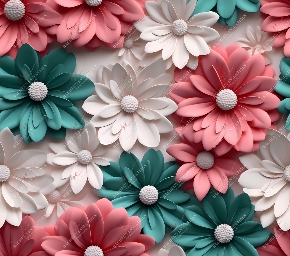 3D Floral - Ready To Press Sublimation Transfer Print Sublimation