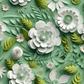 3D Green Floral - Vinyl Wrap Seamless Vinyl
