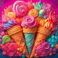 3D Ice Cream Cones-Ready To Press Sublimation Transfer Print Sublimation