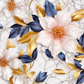 3D Navy And Gold Floral - Ready To Press Sublimation Transfer Print Sublimation