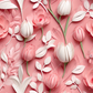 3D Pink Floral - Ready To Press Sublimation Transfer Print Sublimation