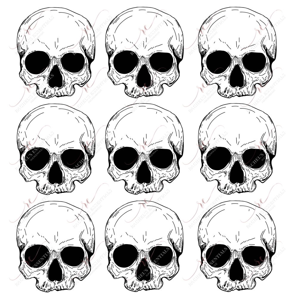 3X3 Skulls - Clear Cast Decal