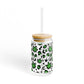 Cannabis Print Sipper Glass, 16oz - Friendly Drinkware, Perfect for Parties, Gifts, Outdoor Adventures, and Celebrations