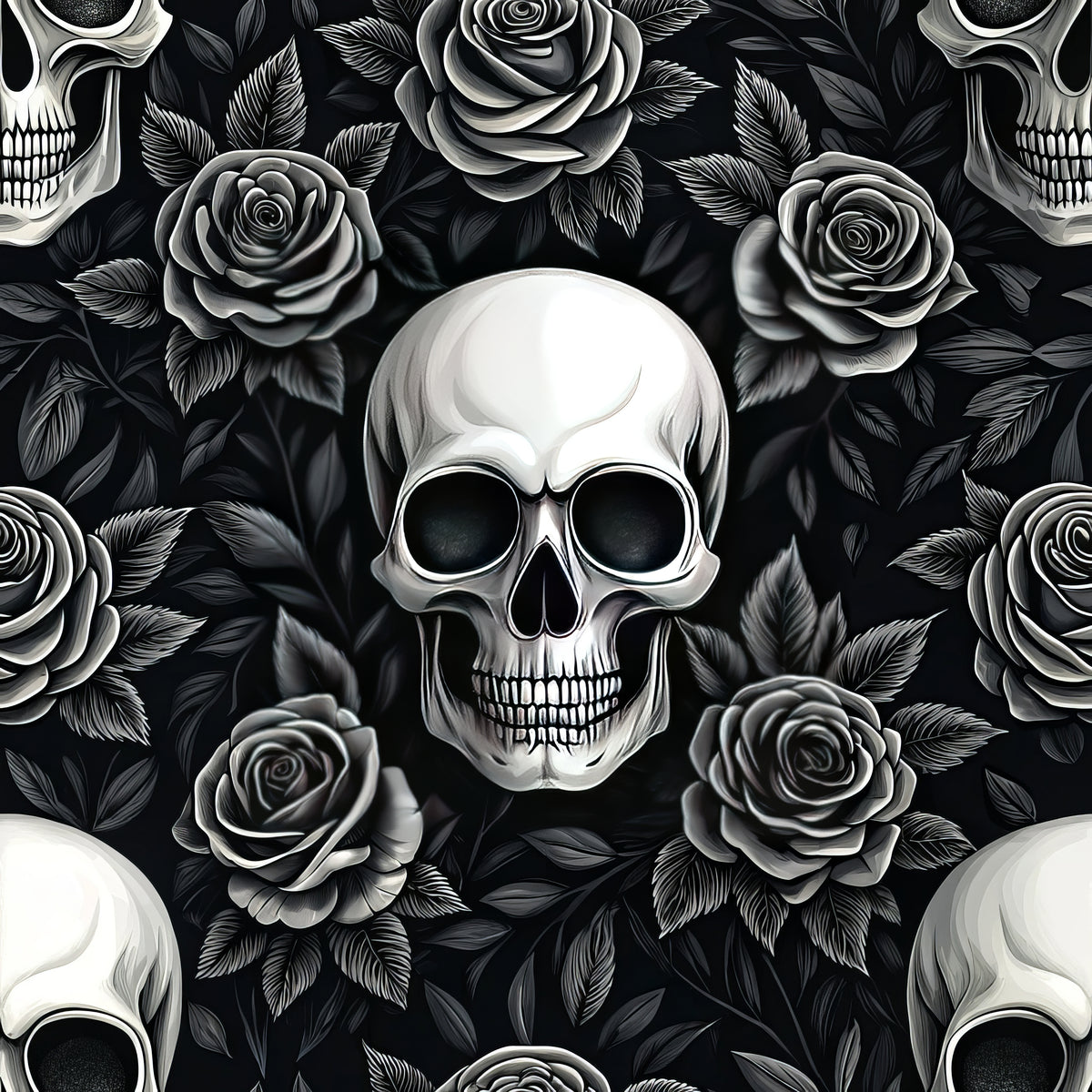 Gothic skulls 10 - vinyl wrap seamless