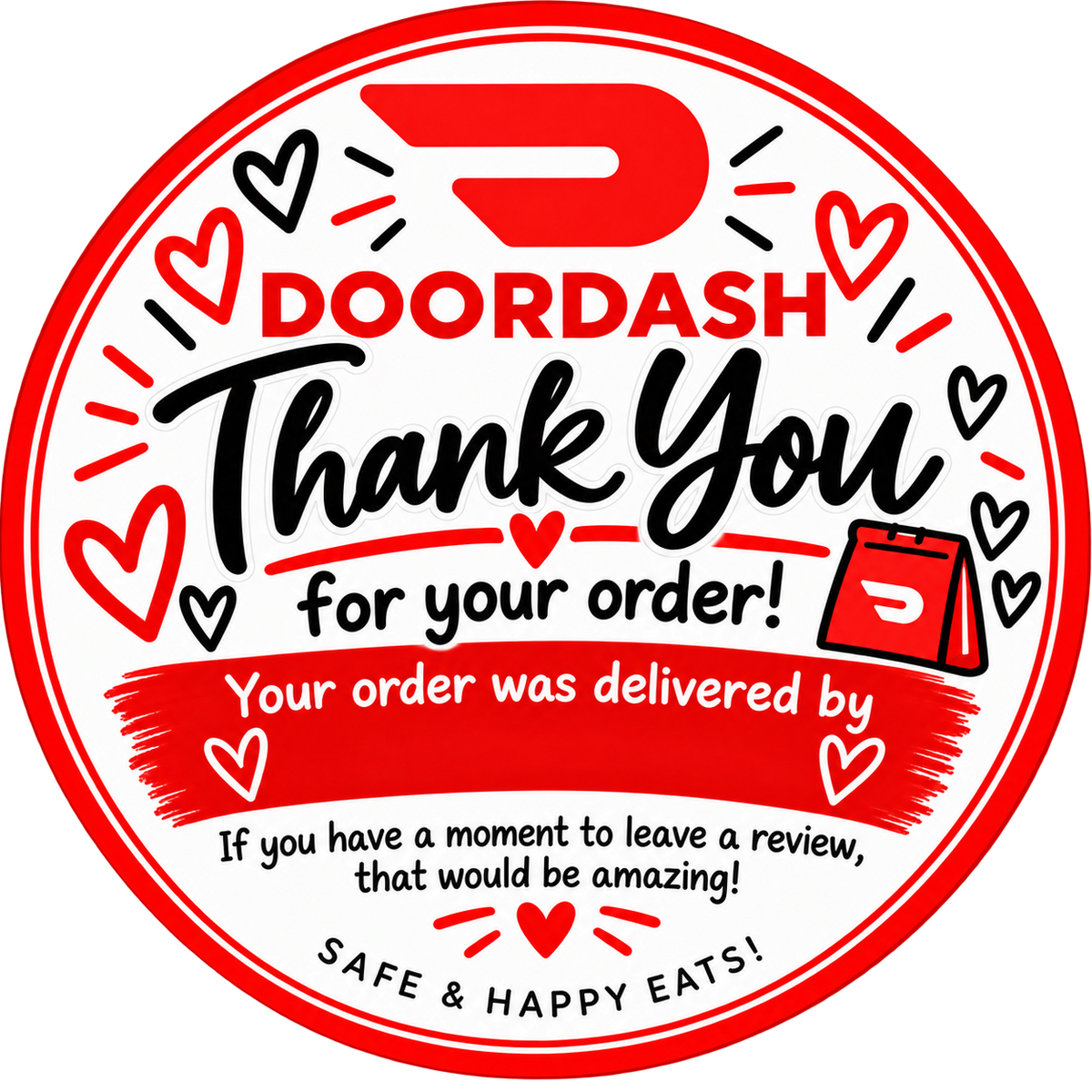 DoorDash thank you stickers