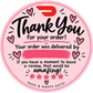DoorDash thank you stickers