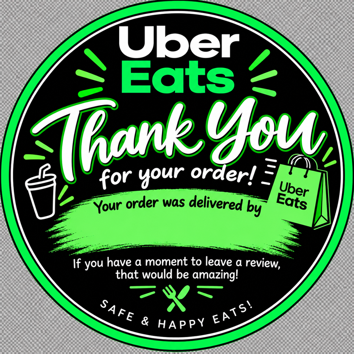 DoorDash thank you stickers