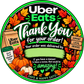 Uber Eats thank you stickers