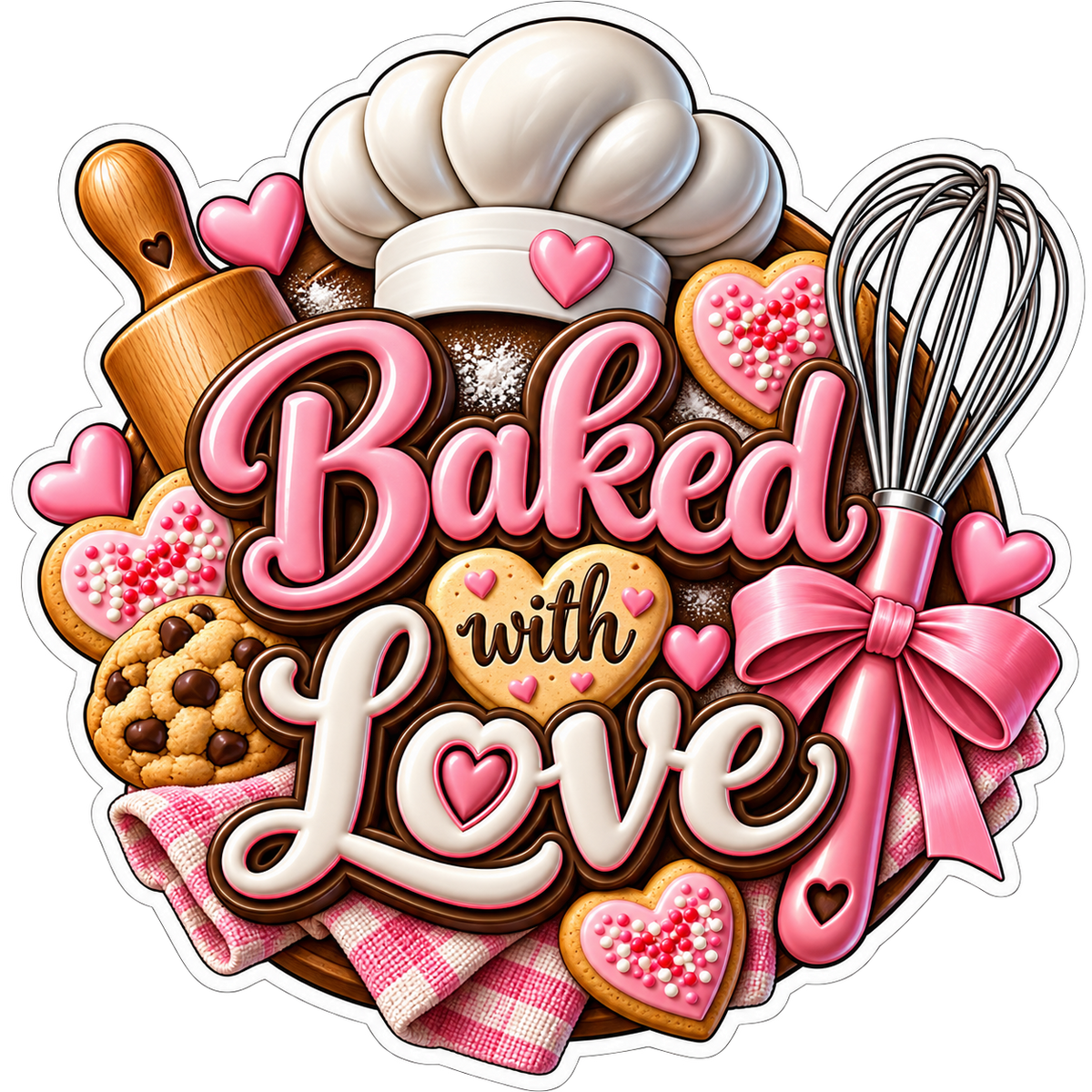 Baked with love stickers