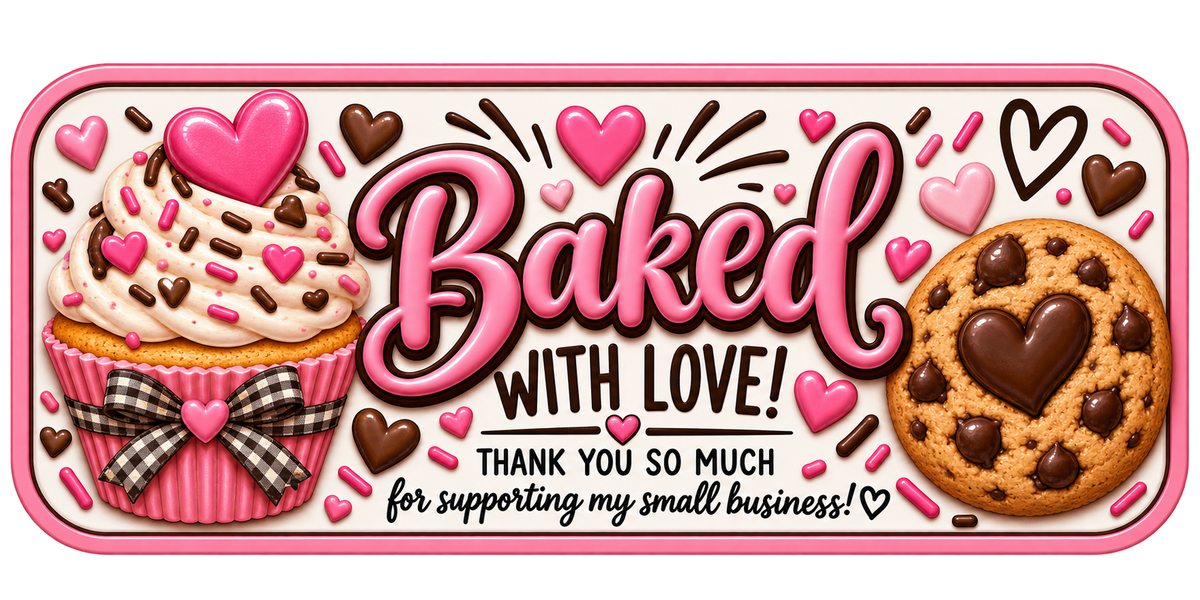 Baked with love stickers