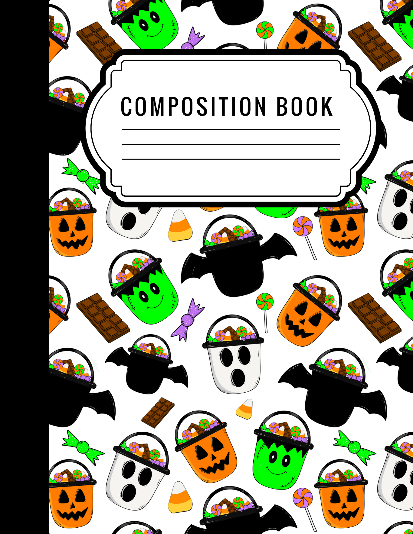 Halloween buckets - Composition notebook vinyl