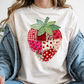 Strawberry patchwork - ready to press sublimation transfer print