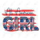 All American Girl Red White Blue - Ready To Press Sublimation Transfer Print Sublimation