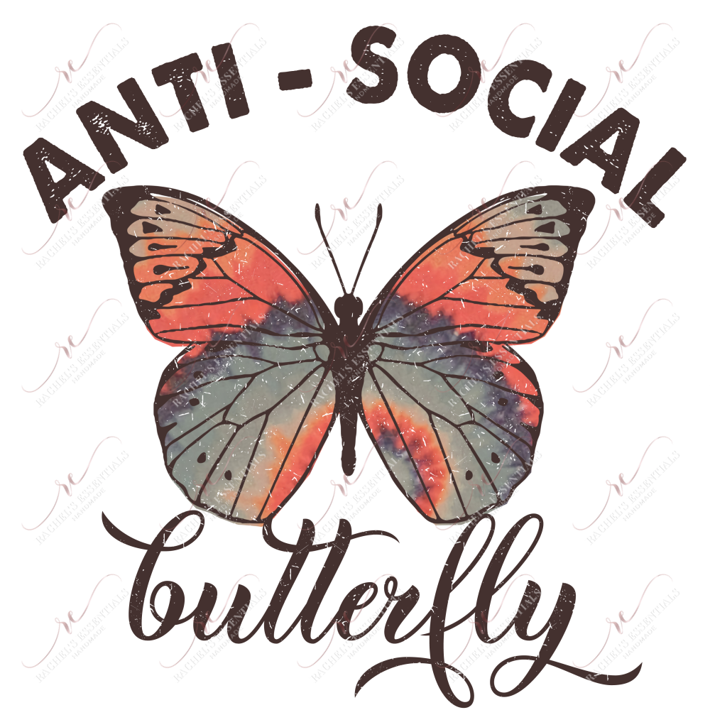Antisocial Butterfly - Ready To Press Sublimation Transfer Print Sublimation