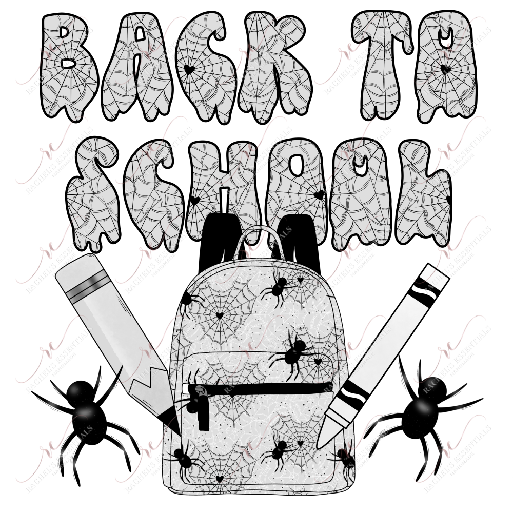 Back To School Spiders - Clear Cast Decal