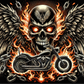 Biker skull - ready to press sublimation transfer print