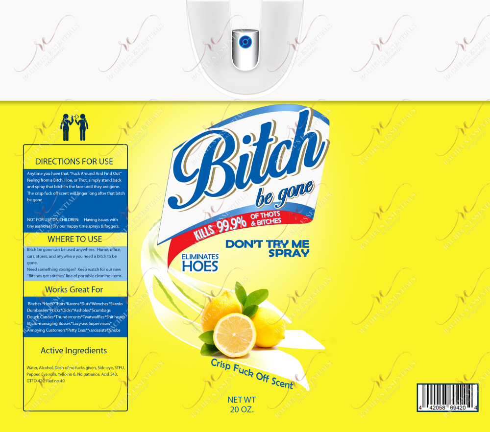 Bitch Spray Yellow- Vinyl Wrap Vinyl