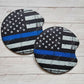 Blue Line Flag Car Coaster - Soft