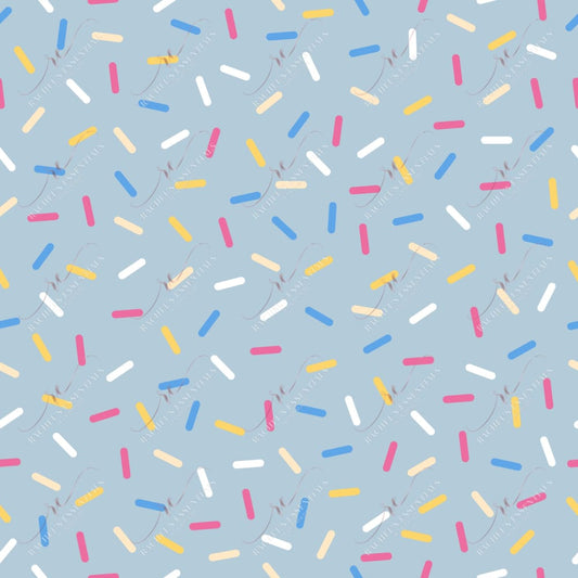 Blue Mixed Sprinkles - Ready To Press Sublimation Transfer Print Sublimation