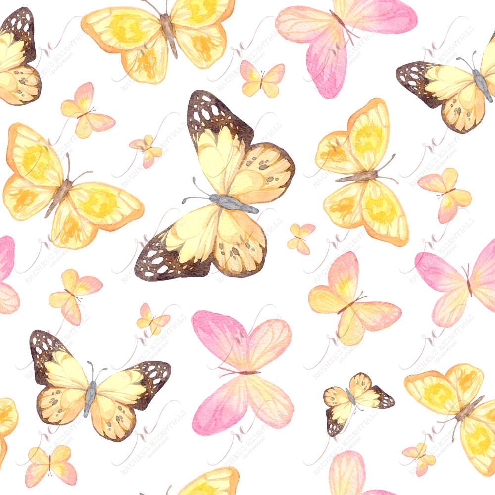 Butterfly Yellow - Ready To Press Sublimation Transfer Print Sublimation