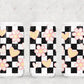 Checkered Flowers And Hearts - Libbey/Beer Can Glass Sublimation