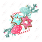 Christmas Floral - Clear Cast Decal