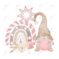 Christmas Gnome Rainbow Pastel - Ready To Press Sublimation Transfer Print Sublimation