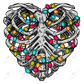Christmas Lights Rib Cage - Ready To Press Sublimation Transfer Print Sublimation