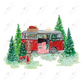 Christmas Old Bus Scene - Ready To Press Sublimation Transfer Print Sublimation