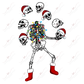 Christmas Skeleton Juggling Skulls - Ready To Press Sublimation Transfer Print Sublimation