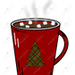 Christmas Tree Hot Cocoa Coffee Cup - Ready To Press Sublimation Transfer Print Sublimation