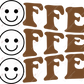 Coffee Repeat Happy Face - Ready To Press Sublimation Transfer Print Sublimation