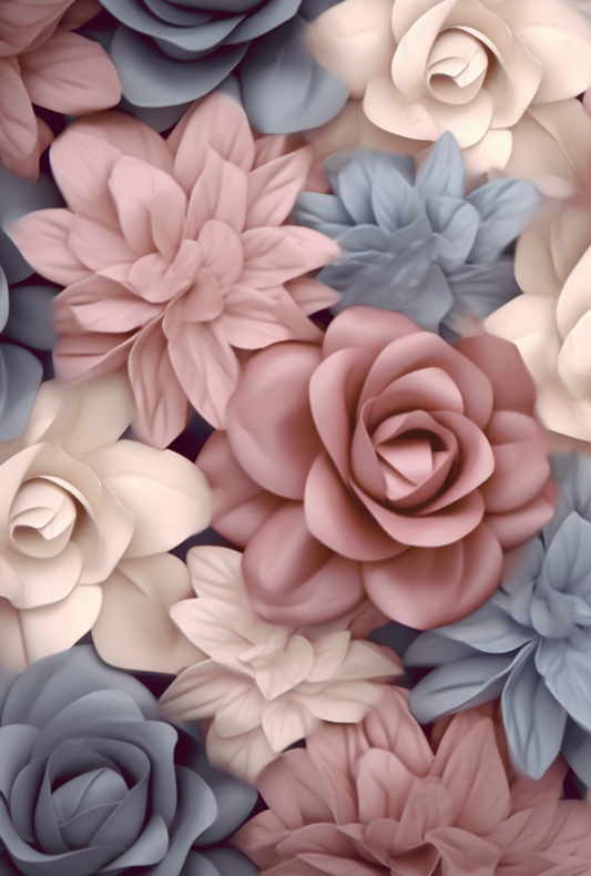 3d floral - Composition notebook vinyl