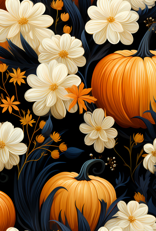 Floral pumpkins - Composition notebook vinyl