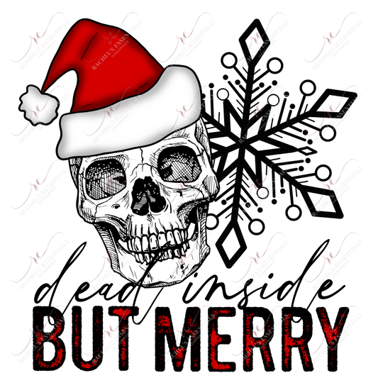 Dead Inside But Merry - Clear Cast Decal