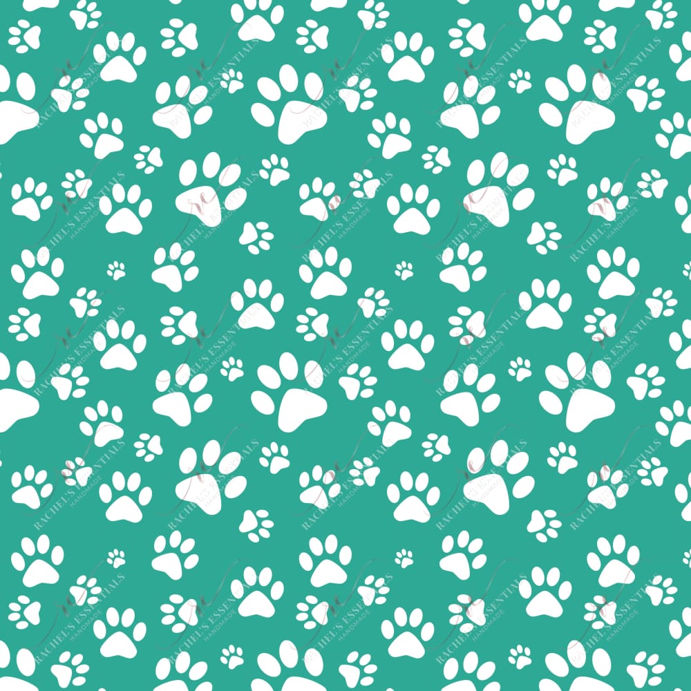 Dog Paws Green - Ready To Press Sublimation Transfer Print Sublimation