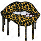 Dripping Lips Mouth Green And Yellow - Ready To Press Sublimation Transfer Print Sublimation