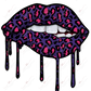 Dripping Lips Mouth Pink And Purple- Ready To Press Sublimation Transfer Print Sublimation